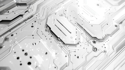 Futuristic Circuit Board Design with Intricate Lines and Patterns