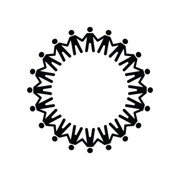 Unity in Diversity Stick Figures Holding Hands in Circle