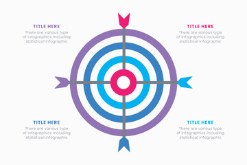 Target Infographic with Four Sections for Data Presentation