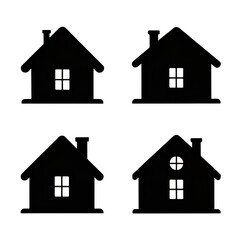 Modern house icons outline for real estate concepts