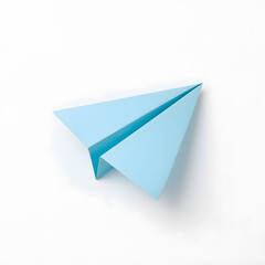 Fototapeta premium paper airplane blue and white background 