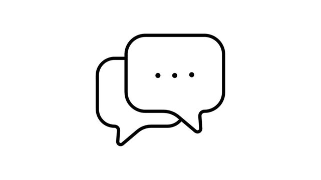 icon line motion graphic of chat message - Powered by Adobe