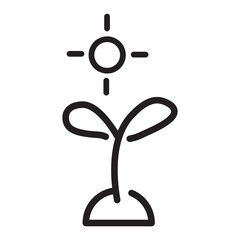 superior plant seed icon with black outline style