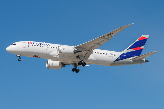 LATAM Boeing 787-8 at Guarulhos Airport, S&atilde;o Paulo, Brazil, on July 5, 2022.