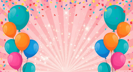 Poster banner celebration design with a sunburst background, retro rays, abstract rays, and vintage style shining rays