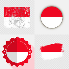 Monaco National Flag Icon Collection.