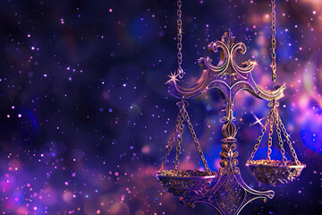 Abstract composition with concept of Libra zodiac sign symbol