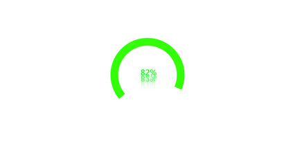 Bright green circular progress bar indicator showing loading or completion status on white background