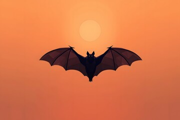 Polygon Bat Silhouette with Intricate Geometric Patterns for Halloween Design, Modern Vector Illustration, and Abstract Animal Art