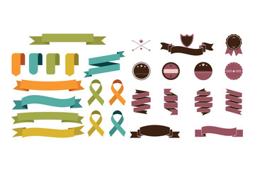 Ribbon banner set. Ribbons collection. ribbons. Vector ribbon. Vintage ribbons