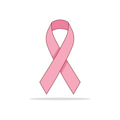 Minimal flat pink breast cancer awareness ribbon