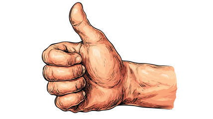 Hand Showing Thumbs-Up Vector Illustration in Carton Style