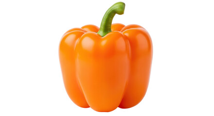 Isolated orange bell pepper on a plain backdrop, offering vibrant color and fresh produce