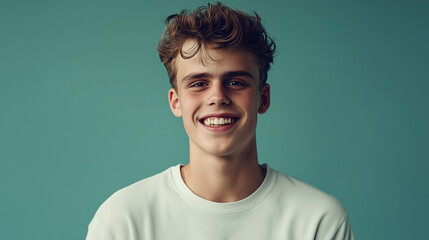 爽やかに笑う少年のポートレート