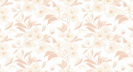 Soft Peach Floral Pattern A Delicate and Elegant Design for Various Applications