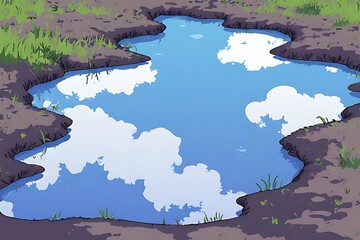 aerial view of the river