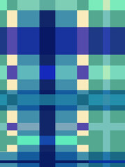 Artistic Geometric Plaid Pattern Design in Shades of Blue and Beige