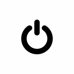Black power button icon isolated on a white background design