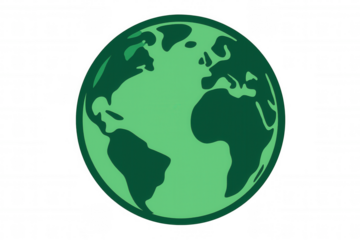 Green earth globe representing ecology, environment, and world sustainability, transparent background