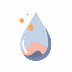 Colorful water droplet illustration with abstract design elements  