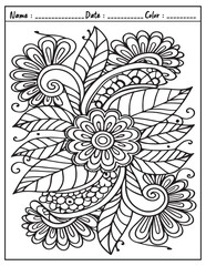 Mandala Coloring Page & Book for Adults and Kid. High resolution (300 DPI), Ready to print on standard 8.5x11-(A4) inch paper With (No Bleed), Black and White. Vector illustration