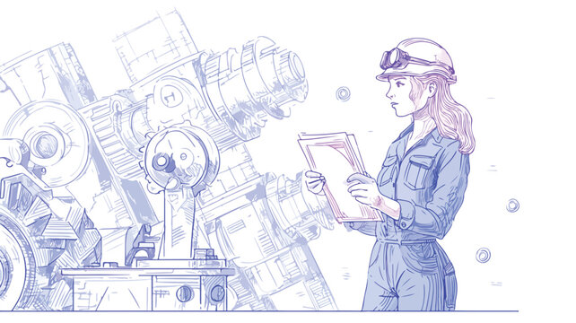 Professional Female Engineer Making Contributions in Engineering Industry