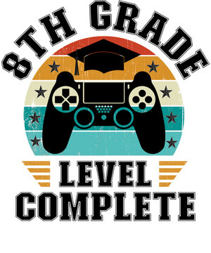8th grade level complete shirt design retro vintage style