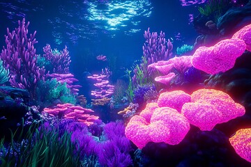 Explore the vibrant underwater world where coral glows in stunning colors