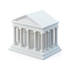 Small, white, classical temple model