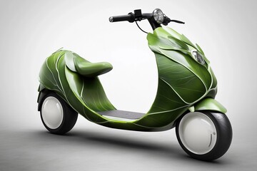 Electric scooters designed as leaves provide eco-friendly transportation powered by kinetic energy