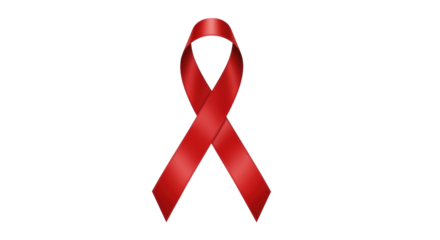 Isolated awareness ribbon for solidarity, support of HIV and AIDS patient or other disease