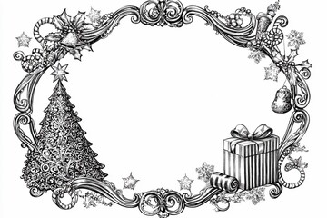 Elegant baroque clock design for joyful Christmas and New Year's celebration