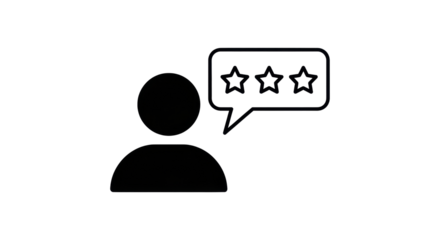 Isolated three star review icon, customer feedback and rating, customer satisfaction concept