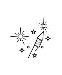 firework icon, vector best line icon.