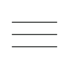Minimal Hamburger Menu Icon. Three Line Navigation Symbol