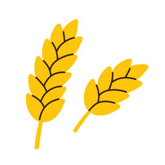 wheat ears icon; agricultural symbol, perfect for food packaging, bakery logos, farm branding, organic products -vector illustration