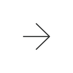 Right Arrow Icon. Minimal Line Forward and Navigation Symbol.