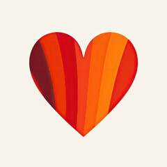 Colorful Heart Icon Graphic on White Background, for Valentine's Day Designs