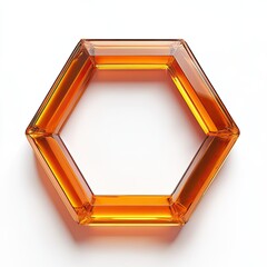 Hexagonal, amber-colored, crystal frame