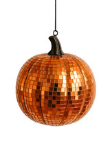 Fototapeta premium Mirror pumpkin ball on a transparent background. Autumn. Halloween. Ornament.