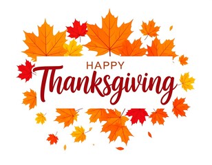 Thanksgiving graphic with fall leaves