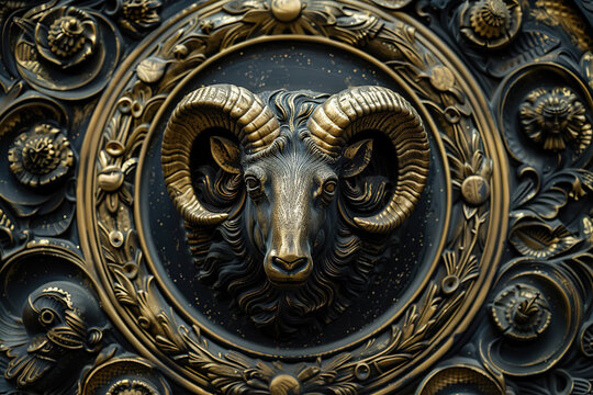 Abstract astrological concept of Aries zodiac sign symbol