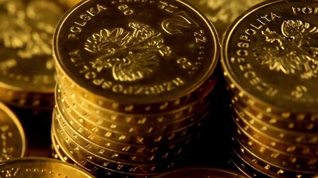 A pile of Coins on a white background stacks of gold money coin background concept saving money Finance and money exchange investment as concept.