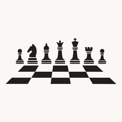Chess pawn with chessboard vector illustration