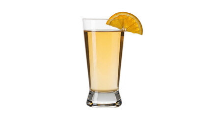 Isolated drink in glass with orange slice garnish for beverage advertisement or menu image