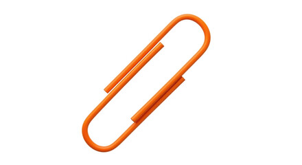 Isolated Orange Paperclip for Securing Documents and Presentations for Office or School