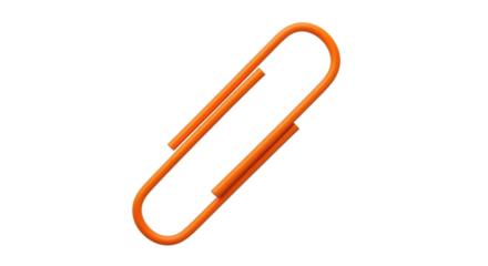 Isolated Orange Paperclip for Securing Documents and Presentations for Office or School