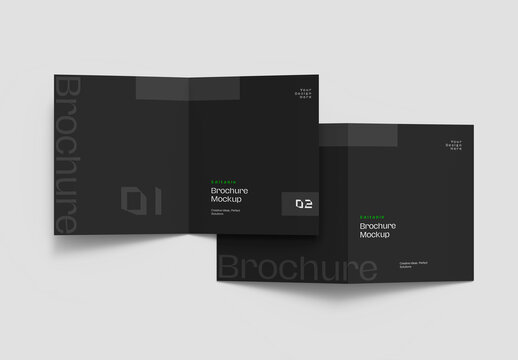 Open View Bifold Brochure PSD Mockup