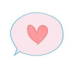 Cute pink heart emoticon bubble