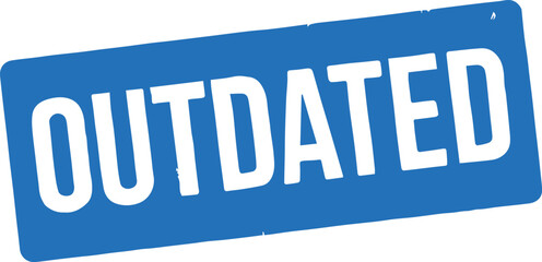 Blue Rectangular Stamp With The Word Outdated In Black Text vector